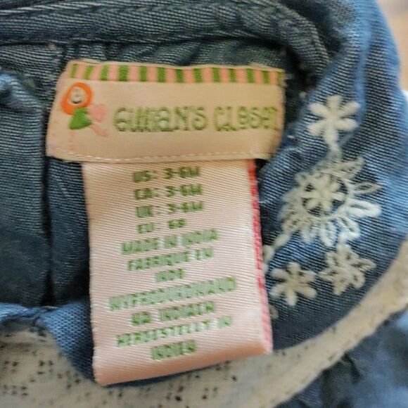 Gillians Closet dress 3 to 6 months cotton chambray embroidered spring summer - Picture 5 of 8